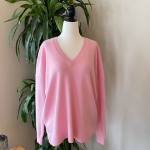 J Crew Bubblegum Pink V Neck Sweater Small